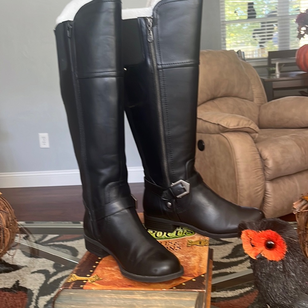 G by Guess tall black leather boots.